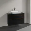 Villeroy & Boch Venticello Тумба под раковину, 2 выдвижных ящика, 957 x 606 x 502 mm, Black Matt Lacquer / Black Matt Lacquer A94105PD