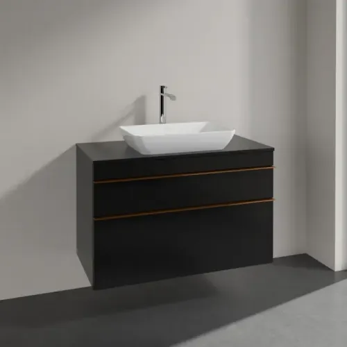 Villeroy & Boch Venticello Тумба под раковину, 2 выдвижных ящика, 957 x 606 x 502 mm, Black Matt Lacquer / Black Matt Lacquer A94105PD