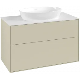 Villeroy & Boch Finion Тумба под раковину, с подсветкой, 2 выдвижных ящика, 1000 x 603 x 501 mm, Silk Grey Matt Lacquer GA0100HJ