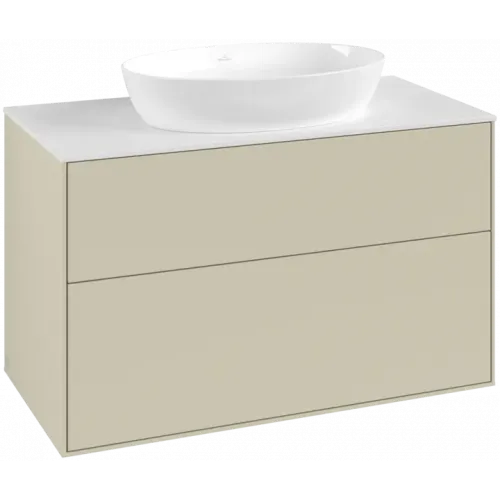 Villeroy & Boch Finion Тумба под раковину, с подсветкой, 2 выдвижных ящика, 1000 x 603 x 501 mm, Silk Grey Matt Lacquer GA0100HJ