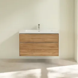 Villeroy & Boch Subway 3.0 Тумба под раковину, с подсветкой, 2 выдвижных ящика, 973 x 576 x 478 mm, Oak Kansas C570L0RH