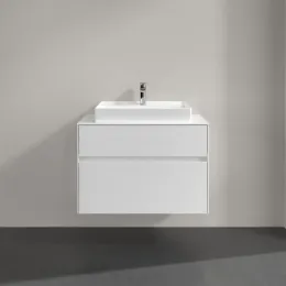 Villeroy & Boch Collaro Тумба под раковину, с подсветкой, 2 выдвижных ящика, 800 x 548 x 500 mm, Glossy White / Glossy White C080B0DH