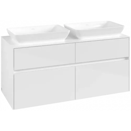 Villeroy & Boch Collaro Тумба под раковину, 4 выдвижных ящика, 1200 x 548 x 500 mm, Glossy White / Glossy White C11500DH