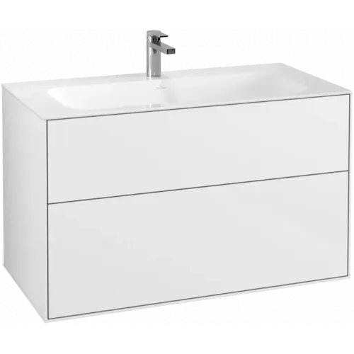 Villeroy & Boch Finion Тумба под раковину, с подсветкой, 2 выдвижных ящика, 996 x 591 x 498 mm, Glossy White Lacquer G02000GF