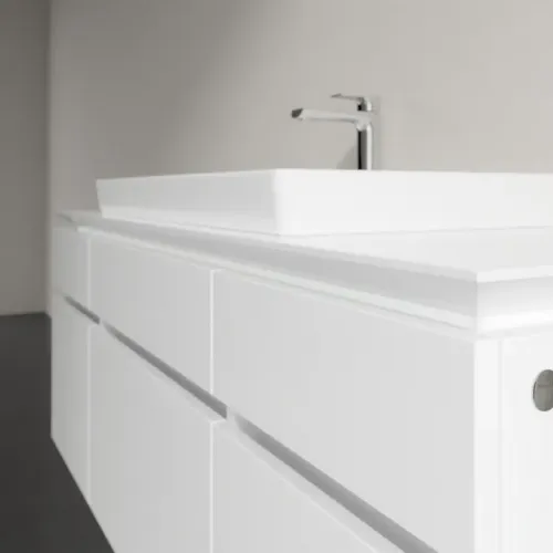 Villeroy & Boch Legato Тумба под раковину, 5 выдвижных ящиков, 1400 x 550 x 500 mm, Glossy White / Glossy White B69900DH