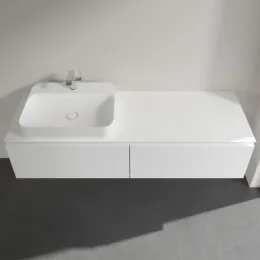 Villeroy & Boch Legato Тумба под раковину, 2 выдвижных ящика, 1600 x 380 x 500 mm, Glossy White / Glossy White B76300DH