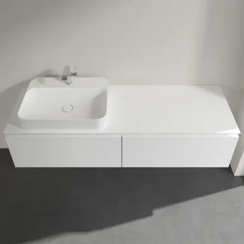 Villeroy & Boch Legato Тумба под раковину, 2 выдвижных ящика, 1600 x 380 x 500 mm, Glossy White / Glossy White B76300DH