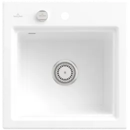 Villeroy & Boch Subway Style 50 S Мойка, включая Комплект слива с эксцентриком, сливная решетка , выкл Керамика, 500 x 510 mm, Альпийский белый CeramicPlus 335502R1