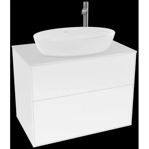 Villeroy & Boch Finion Тумба под раковину, с подсветкой, 2 выдвижных ящика, 800 x 603 x 501 mm, Glossy White Lacquer G87100GF