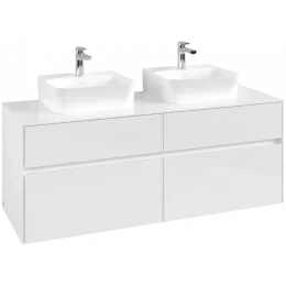 Villeroy & Boch Collaro Тумба под раковину, 4 выдвижных ящика, 1400 x 548 x 500 mm, Glossy White / Glossy White C10300DH