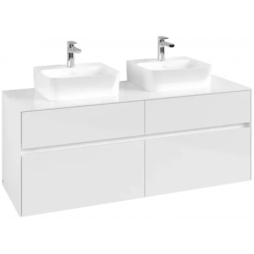 Villeroy & Boch Collaro Тумба под раковину, 4 выдвижных ящика, 1400 x 548 x 500 mm, Glossy White / Glossy White C10300DH