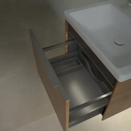 Villeroy & Boch Subway 3.0 Тумба под раковину, с подсветкой, 1 выдвижной ящик, 572 x 429 x 478 mm, Oak Kansas C577L0RH