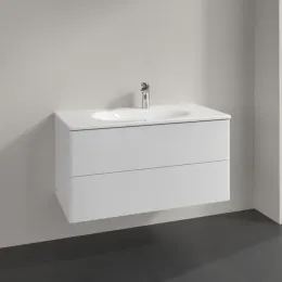 Villeroy & Boch Antao Тумба под раковину, с подсветкой, 2 выдвижных ящика, 988 x 504 x 496 mm, лицевая поверхность без текстурированной отделки, Glossy White Lacquer L05000GF