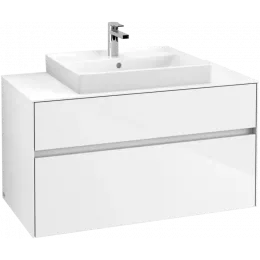 Villeroy & Boch Collaro Тумба под раковину, с подсветкой, 2 выдвижных ящика, 1000 x 548 x 500 mm, Glossy White / Glossy White C019B0DH