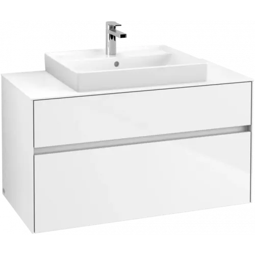 Villeroy & Boch Collaro Тумба под раковину, с подсветкой, 2 выдвижных ящика, 1000 x 548 x 500 mm, Glossy White / Glossy White C019B0DH