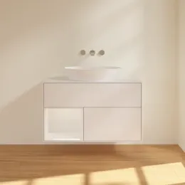 Villeroy & Boch Finion Тумба под раковину, с подсветкой, 2 выдвижных ящика, 1000 x 603 x 501 mm, Glossy White Lacquer / Glossy White Lacquer FA11GFGF