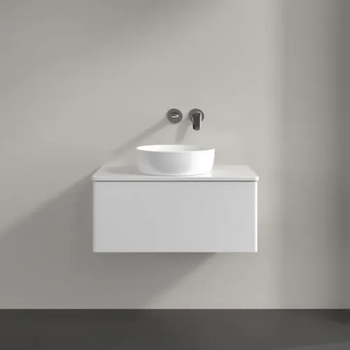 Villeroy & Boch Antao Тумба под раковину, с подсветкой, 1 выдвижной ящик, 800 x 360 x 500 mm, лицевая поверхность без текстурированной отделки, Glossy White Lacquer / Glossy White Lacquer L30010GF