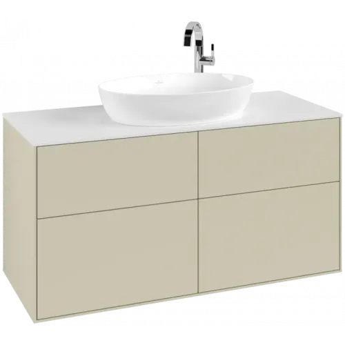 Villeroy & Boch Finion Тумба под раковину, с подсветкой, 4 выдвижных ящика, 1200 x 603 x 501 mm, Silk Grey Matt Lacquer G91100HJ