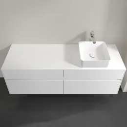 Villeroy & Boch Collaro Тумба под раковину, с подсветкой, 4 выдвижных ящика, 1600 x 548 x 500 mm, Glossy White / Glossy White C051B0DH