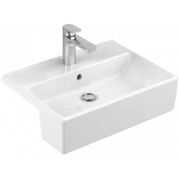 Villeroy & Boch Memento Полувстраиваемая раковина, 550 x 420 x 160 mm, Альпийский белый, с переливом, нешлифованный, 41335501