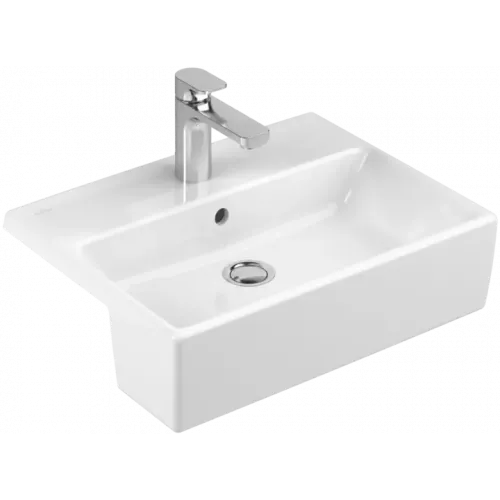 Villeroy & Boch Memento Полувстраиваемая раковина, 550 x 420 x 160 mm, Альпийский белый, с переливом, нешлифованный, 41335501