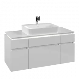 Villeroy & Boch Legato Тумба под раковину, с подсветкой, 5 выдвижных ящиков, 1200 x 550 x 500 mm, Glossy White / Glossy White B758L0DH