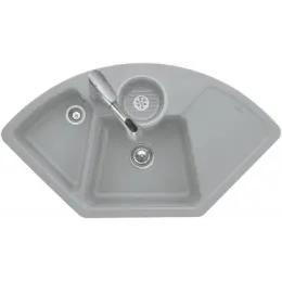 Villeroy & Boch Уголок Solo Мойка угловая, включая Комплект слива с ручным управлением, Контейнер для отходов, выкл Керамика, 1075 x 600 mm, Chromit CeramicPlus 670801J0