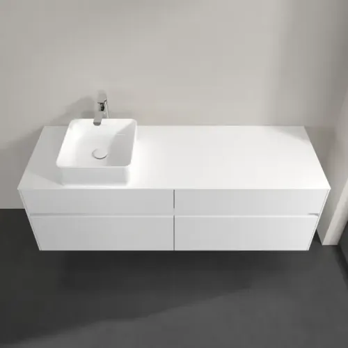 Villeroy & Boch Collaro Тумба под раковину, с подсветкой, 4 выдвижных ящика, 1600 x 548 x 500 mm, Glossy White / Glossy White C050B0DH