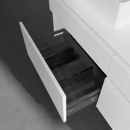 Villeroy & Boch Legato Тумба под раковину, 4 выдвижных ящика, 1400 x 550 x 500 mm, Glossy White / Glossy White B61400DH