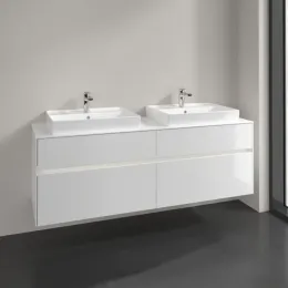 Villeroy & Boch Collaro Тумба под раковину, с подсветкой, 4 выдвижных ящика, 1600 x 548 x 500 mm, Glossy White / Glossy White C024B0DH