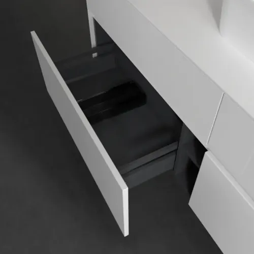 Villeroy & Boch Collaro Тумба под раковину, с подсветкой, 4 выдвижных ящика, 1600 x 548 x 500 mm, Glossy White / Glossy White C104B0DH