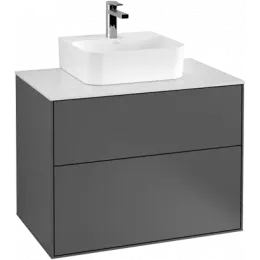 Villeroy & Boch Finion Тумба под раковину, с подсветкой, 2 выдвижных ящика, 800 x 603 x 501 mm, Silk Grey Matt Lacquer G08100HJ