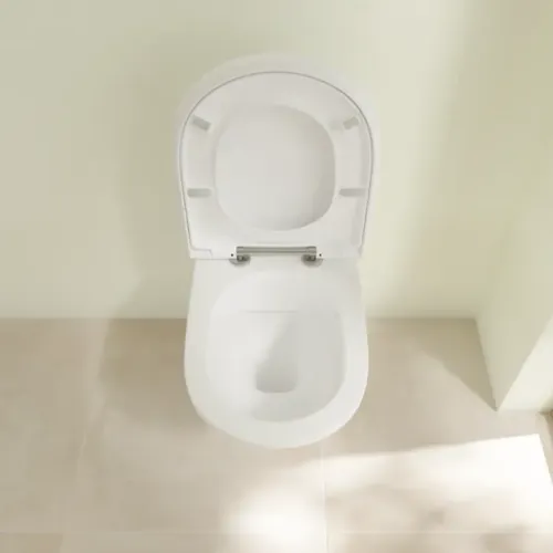 Villeroy & Boch ViCare Унитаз с открытым смывным краем ViCare, настенный, Альпийский белый CeramicPlus 4695R0R1