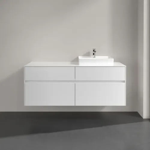 Villeroy & Boch Collaro Тумба под раковину, с подсветкой, 4 выдвижных ящика, 1400 x 548 x 500 mm, Glossy White / Glossy White C075B0DH