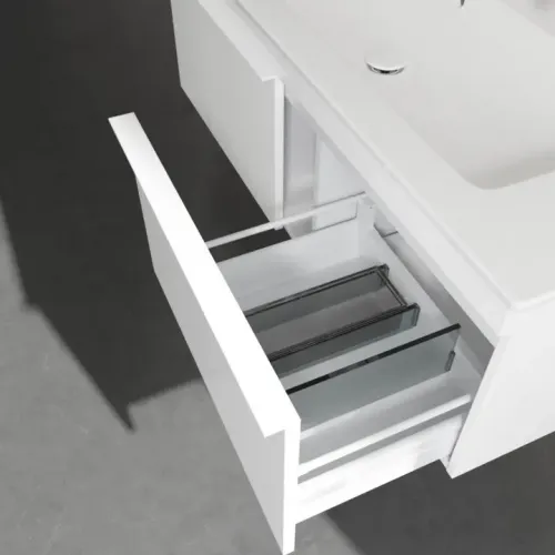 Villeroy & Boch Venticello Тумба под раковину, 2 выдвижных ящика, 1153 x 420 x 502 mm, Glossy White / Glossy White A93802DH