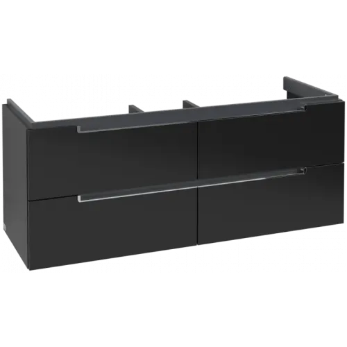 Villeroy & Boch Subway 2.0 Тумба под раковину, 4 выдвижных ящика, 1287 x 520 x 449 mm, Black Matt Lacquer A69810PD