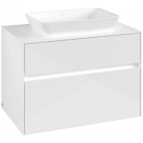 Villeroy & Boch Collaro Тумба под раковину, с подсветкой, 2 выдвижных ящика, 800 x 548 x 500 mm, Glossy White / Glossy White C108B0DH
