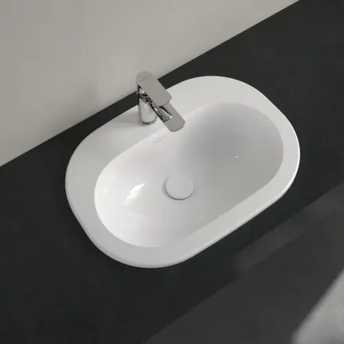 Villeroy & Boch O.novo Встраиваемая раковина, 560 x 405 x 200 mm, Альпийский белый CeramicPlus, с переливом, нешлифованный 416156R1