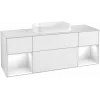 Villeroy & Boch Finion Тумба под раковину, с подсветкой, 4 выдвижных ящика, 1600 x 603 x 501 mm, Glossy White Lacquer / Glossy White Lacquer G331GFGF