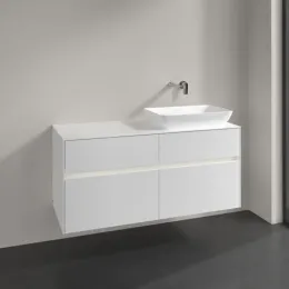 Villeroy & Boch Collaro Тумба под раковину, с подсветкой, 4 выдвижных ящика, 1200 x 548 x 500 mm, Glossy White / Glossy White C114B0DH