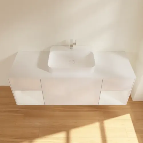 Villeroy & Boch Finion Тумба под раковину, с подсветкой, 4 выдвижных ящика, 1600 x 603 x 501 mm, Glossy White Lacquer / Glossy White Lacquer G451GFGF