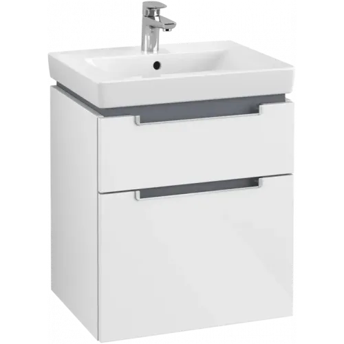 Villeroy & Boch Subway 2.0 Тумба под раковину, 2 выдвижных ящика, 537 x 590 x 423 mm, Glossy White A90800DH