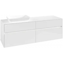 Villeroy & Boch Collaro Тумба под раковину, с подсветкой, 4 выдвижных ящика, 1600 x 548 x 500 mm, Glossy White / Glossy White C121B0DH