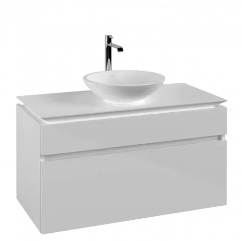 Villeroy & Boch Legato Тумба под раковину, 2 выдвижных ящика, 1000 x 550 x 500 mm, Glossy White / Glossy White B57200DH