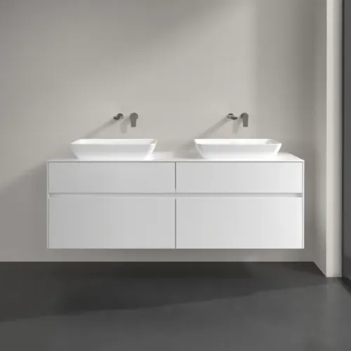 Villeroy & Boch Collaro Тумба под раковину, 4 выдвижных ящика, 1600 x 548 x 500 mm, Glossy White / Glossy White C12300DH