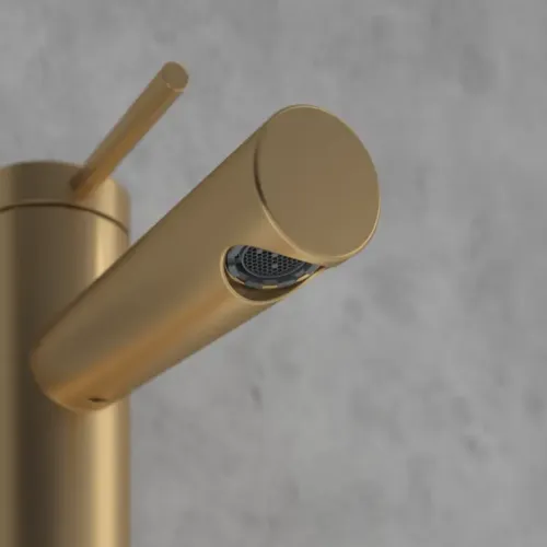 Villeroy & Boch Loop & Friends Смеситель для раковины однорычажный с комплектом слива со стяжкой, Золото сатинированное TVW10610215376