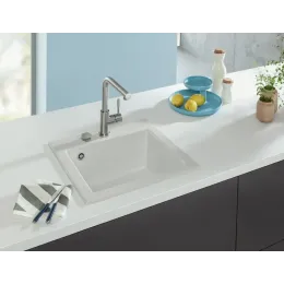 Villeroy & Boch Subway 50 S Мойка, включая Комплект слива с эксцентриком, выкл Керамика, 525 x 510 mm, Альпийский белый CeramicPlus 331502R1