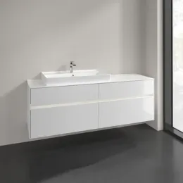 Villeroy & Boch Collaro Тумба под раковину, с подсветкой, 4 выдвижных ящика, 1600 x 548 x 500 mm, Glossy White / Glossy White C026B0DH
