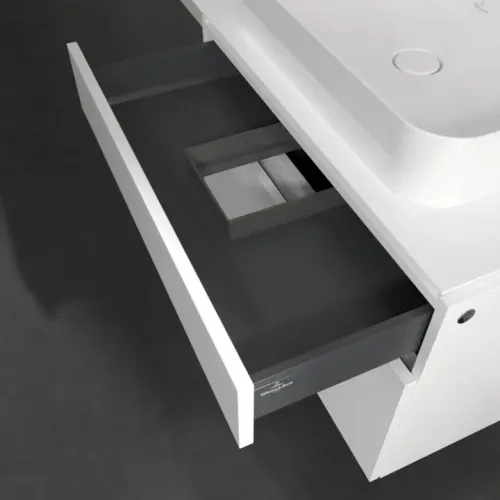 Villeroy & Boch Legato Тумба под раковину, с подсветкой, 2 выдвижных ящика, 800 x 550 x 500 mm, White Matt / White Matt B754L0MS