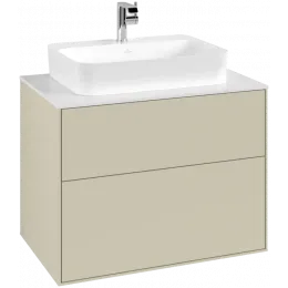 Villeroy & Boch Finion Тумба под раковину, с подсветкой, 2 выдвижных ящика, 800 x 603 x 501 mm, Silk Grey Matt Lacquer G34100HJ